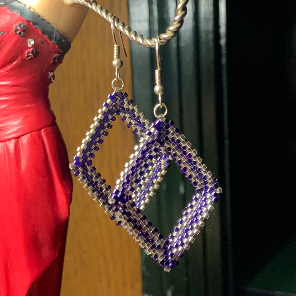 Handmade Glass Seed Bead Earrings